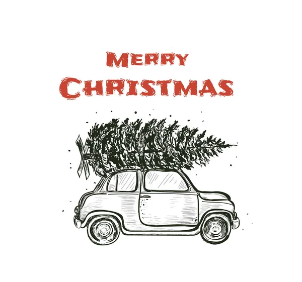 Neşeli Noel vintage kartpostal stili. 