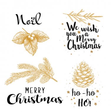 Beyaz arka plan Christmas illüstrasyon. 