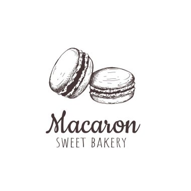 Macaron, acıbadem kurabiyesi, Macaron kroki el çizimi.  