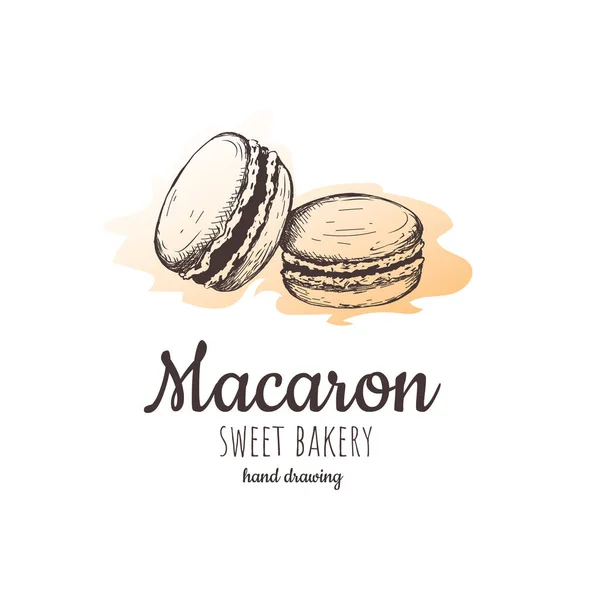 Macaron, Mandelkuchen mit Makronen — Stockvektor