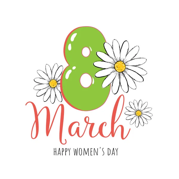 Fröhlicher Frauentag 8. März — Stockvektor