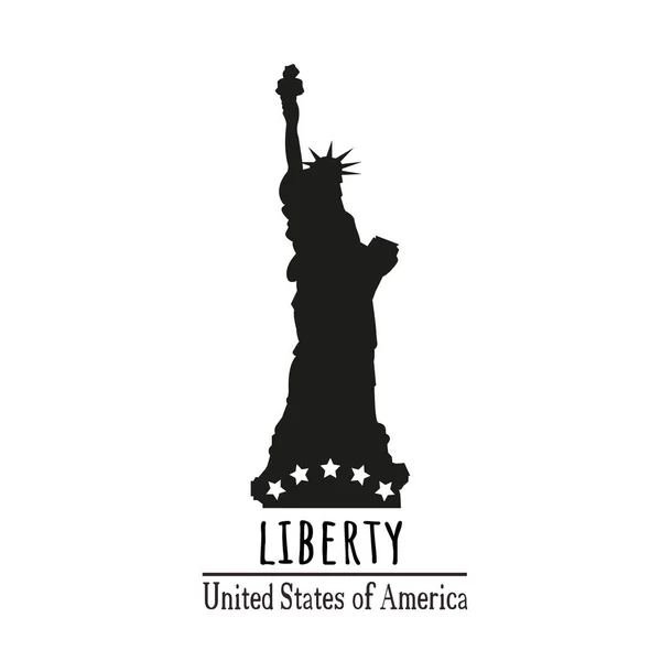 Silhouette statue of liberty vector — Stock Vector