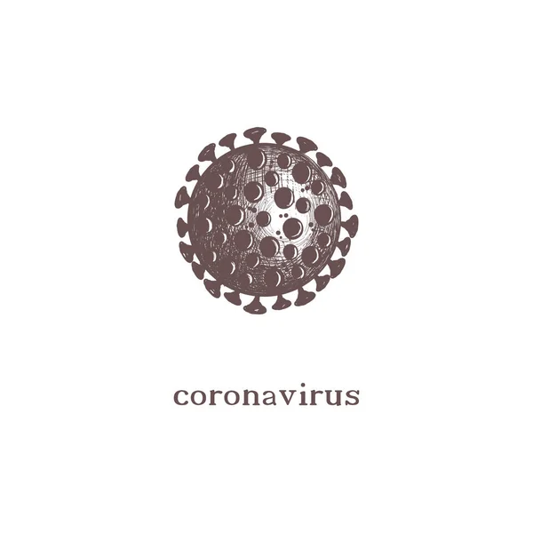 Coronavirus sketch vector illustration. — Stock Vector