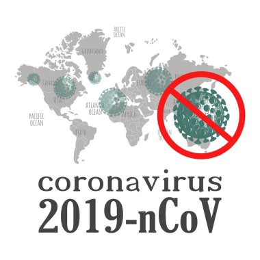 Coronavirus Dünya haritası vektör çizimi. 
