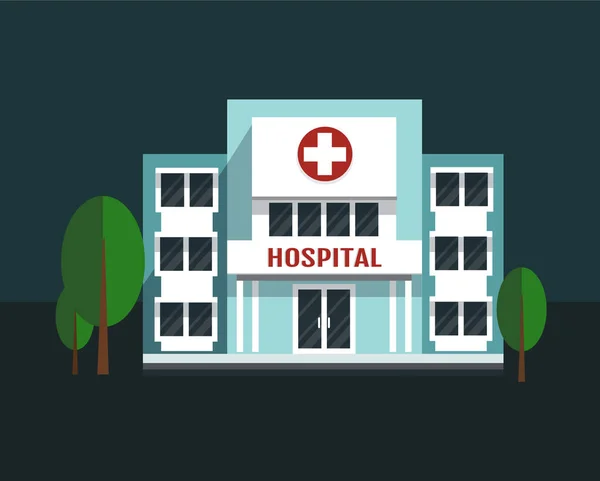 Hospital edificio vector ilustración estilo plano — Archivo Imágenes Vectoriales