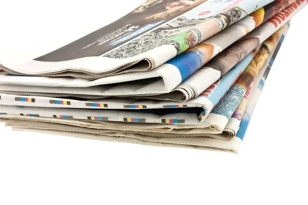 Stapels Oude Kranten Tijdschriften — Stockfoto