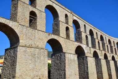Old medieval aqueduct Kamares, Kavala, Greece clipart