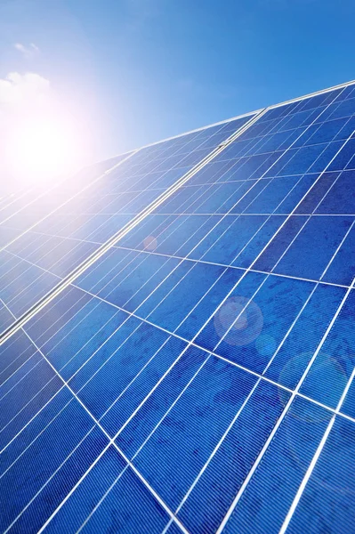 Solar panel, power and energy concept — Stock Photo, Image