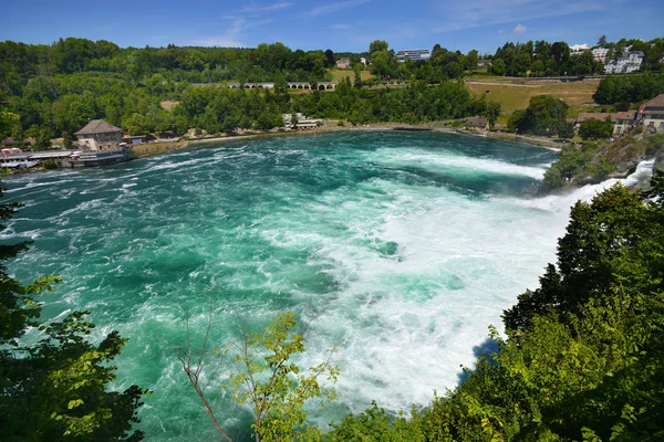 Pemandangan Rhine jatuh dari Bodensee, Swiss — Stok Foto