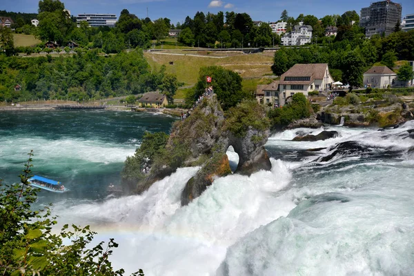 Pemandangan Rhine jatuh dari Bodensee di Schaffhausen, Swiss — Stok Foto