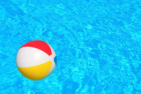 Boule gonflable colorée flottant dans la piscine — Photo