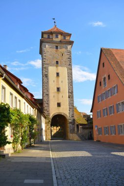 ROTHENBURG OB DER TAUBER, Almanya - 14 Temmuz 2017 'de Rothenburg ob der Tauber, Almanya' nın Rothenburg ob der Tauber kentinde