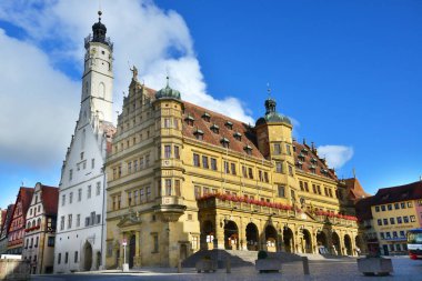 ROTHENBURG OB DER TAUBER, Almanya - 13 Temmuz 2017 'de Rothenburg ob der Tauber, Almanya' nın Rothenburg ob der Tauber kentinde