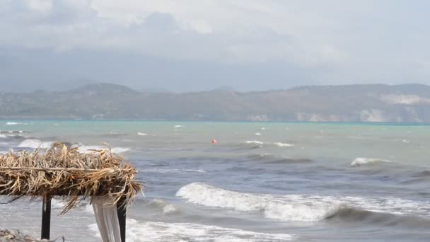 Ondas Praia Ilha Kefalonia Grécia — Vídeo de Stock