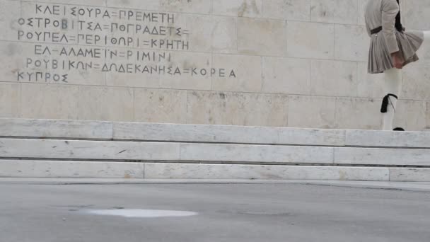 Der Zeremonielle Infanteriewächter Des Präsidenten Athen Griechenland — Stockvideo