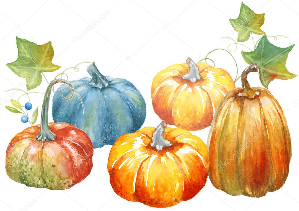  card with color pumpkins