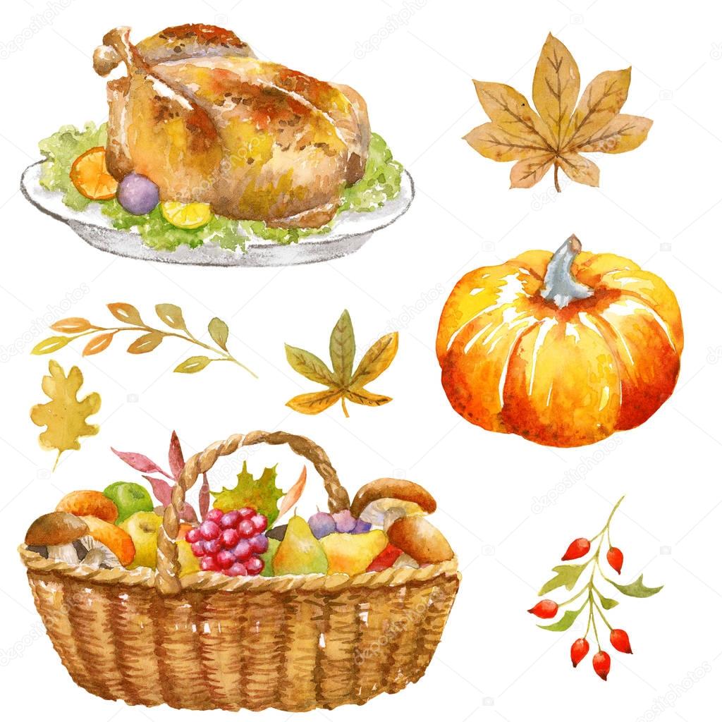  card with vegetables, fruits and berries in basket