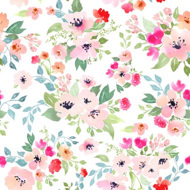 Suluboya çiçek deseni 