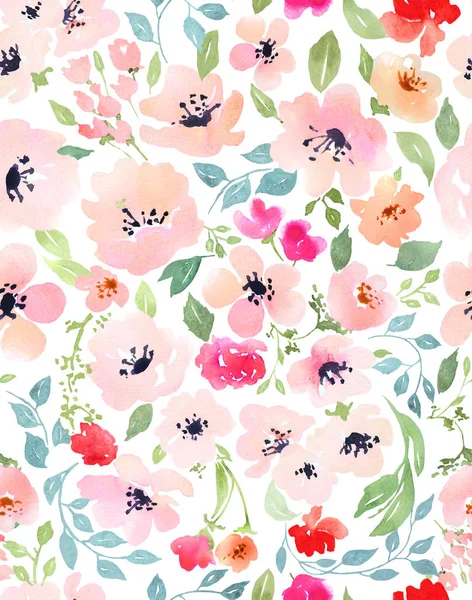 Watercolor floral pattern — Stock Photo, Image