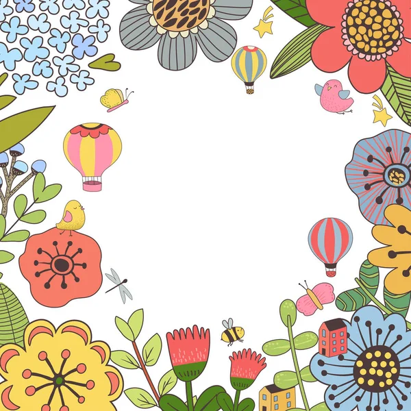 Ramo floral botánico — Vector de stock