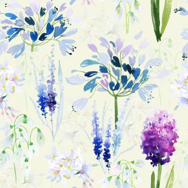 bahar çiçekleri seamless modeli