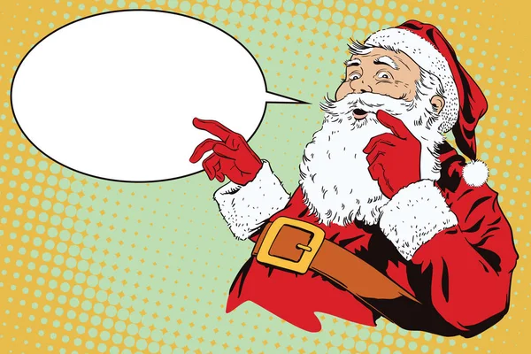 Santa Claus con un gesto de bienvenida . — Vector de stock