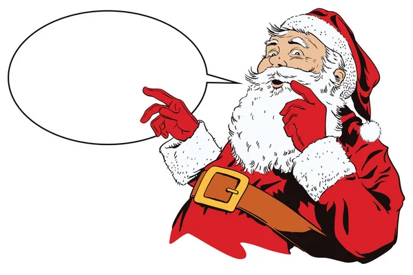 Papai Noel com um gesto de boas-vindas . — Vetor de Stock