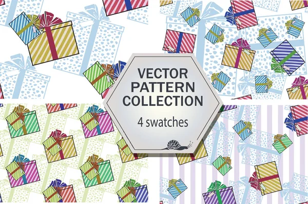 Cajas de regalo de cartón pintadas a mano. Dibujos animados estilo vector gráfico . — Vector de stock