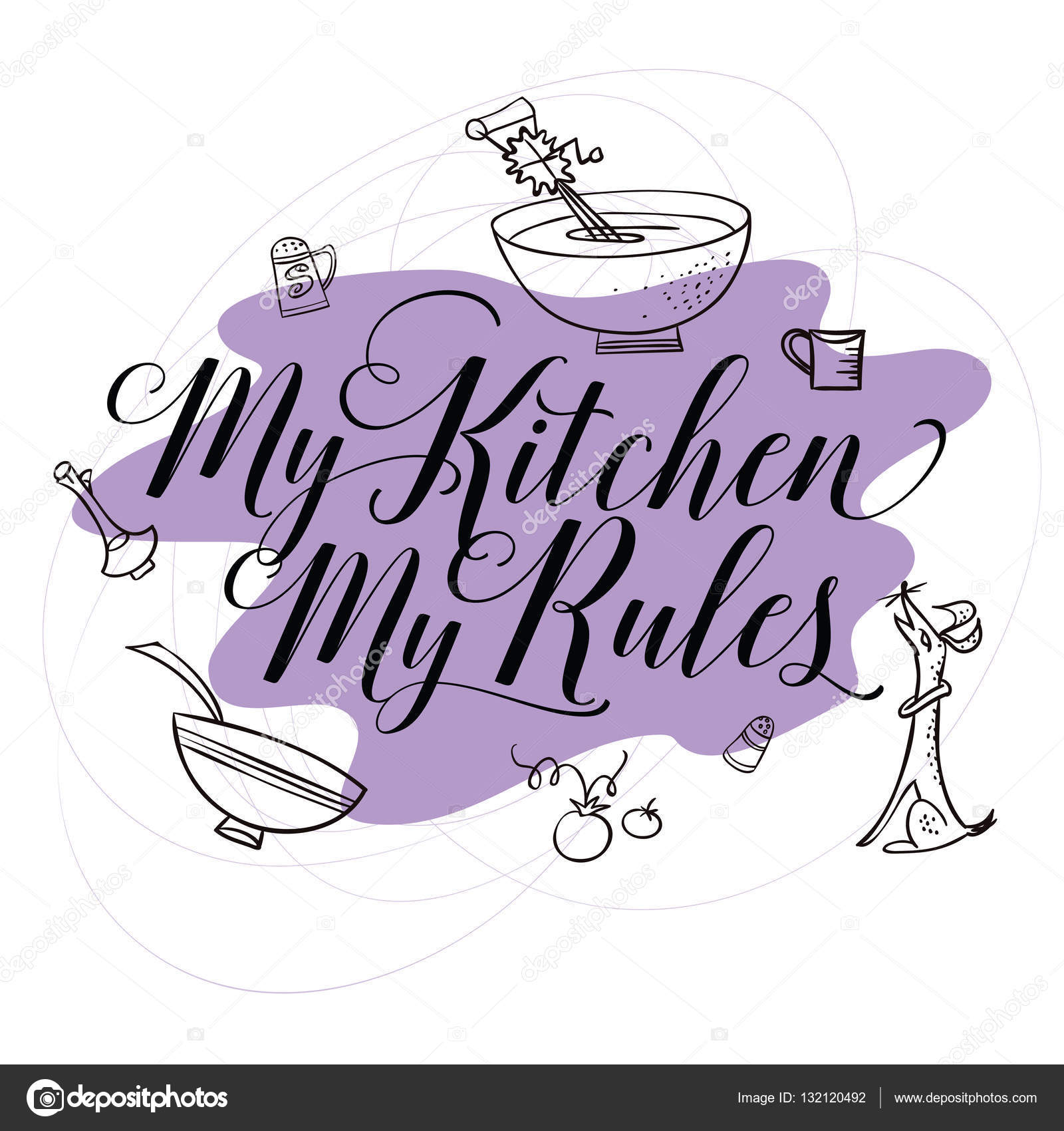 Koken. De trendkalligrafie — Stockvector © bomg11 132120492