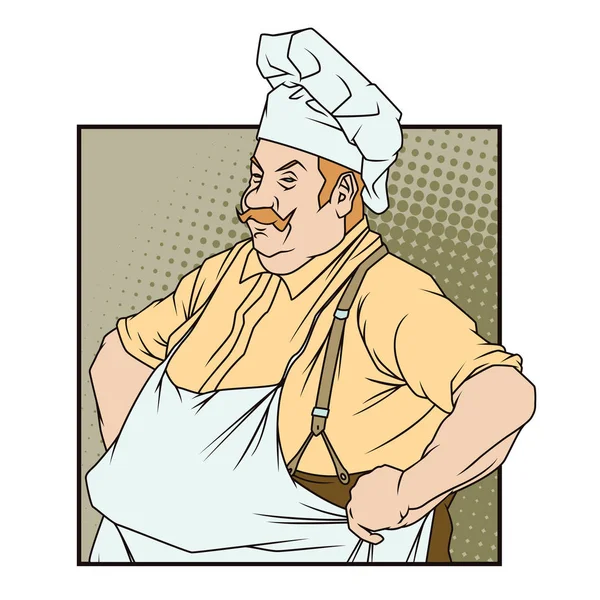 Šéfkuchař s rukama na bocích — Stockový vektor