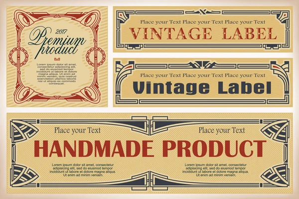 Vintage-Rahmendesign für Etiketten — Stockvektor