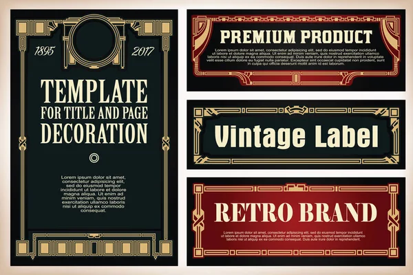 Design de cadre vintage pour étiquettes — Image vectorielle