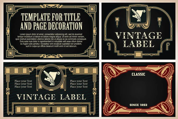 Vintage frame design for labels — Stock Vector