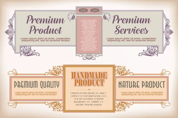 Vintage frame design for labels, banner, sticker and other desig — Stock Vector