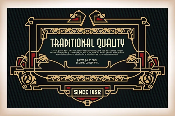 Vintage frame design for labels — Stock Vector