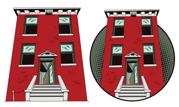 Abstraktní bytový dům. Ilustrace v retro stylu. — Stockový vektor