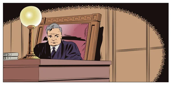 Sędzia w sądzie. Ilustracji. — Wektor stockowy
