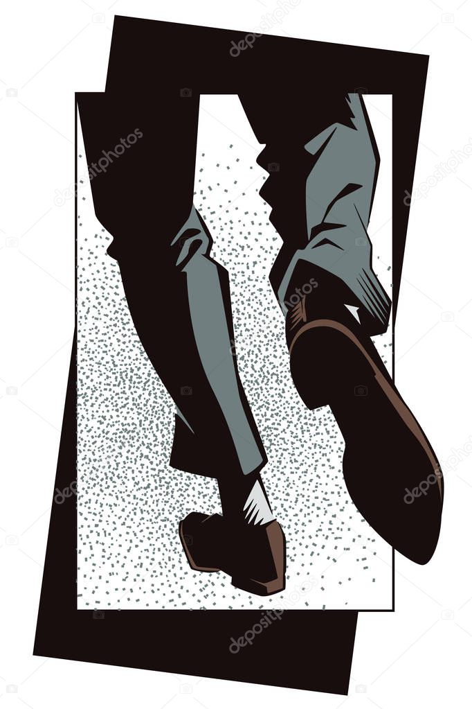 Legs a running man. Stock illustration.