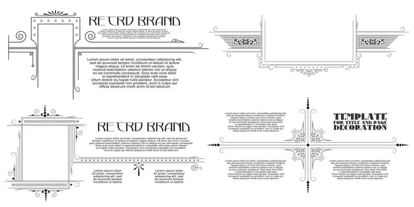 Plantilla vectorial. Borde ornamento . — Vector de stock