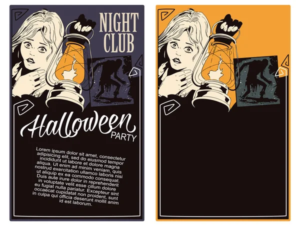 Lager illustration. Halloween mall flyer. — Stock vektor