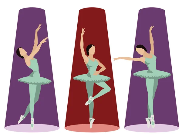 Uppsättning av balettdansare. Stock illustration. — Stock vektor