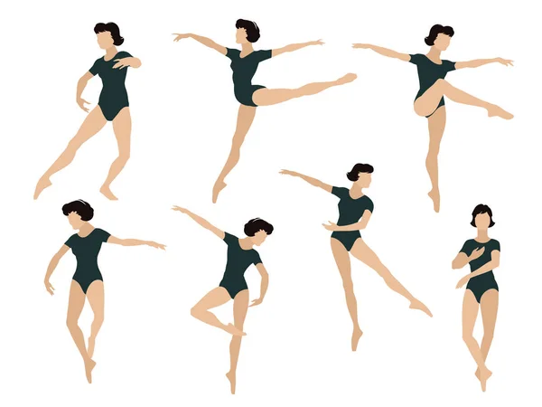 Zestaw tancerzy baletowych. Ilustracji. — Wektor stockowy