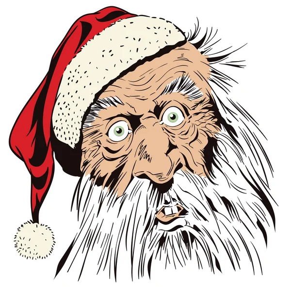 Stock Illustratie. Grappige Santa. — Stockvector