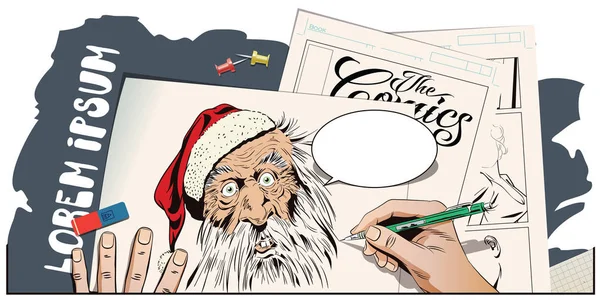 Stock illustration. Funny Santa. — Stock Vector