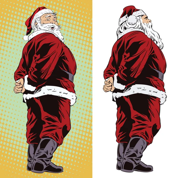 Happy santa. Stock Illustratie. Mensen in retro stijl. — Stockvector