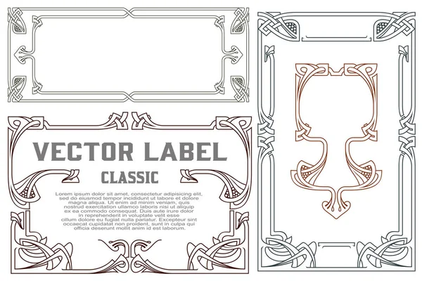 Vector vintage etiketten op verschillende versies. — Stockvector