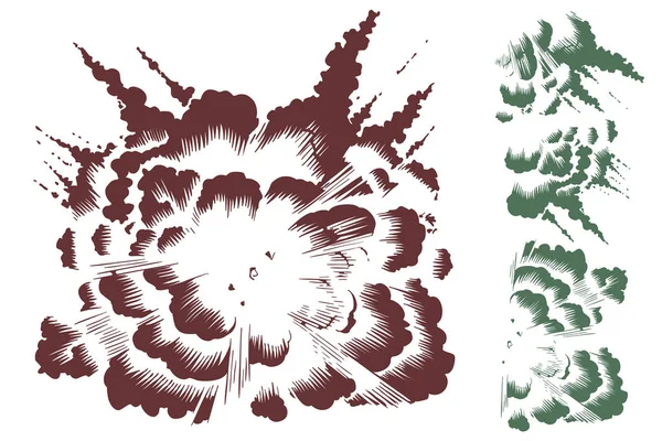 Explosion und ein Set für seine Entstehung. — Stockvektor
