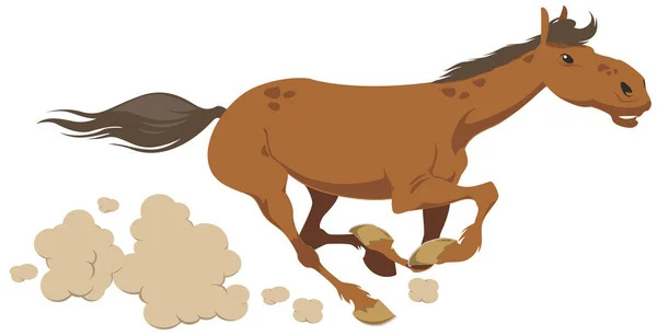 Horse runs galloping. Funny animal. — Stock Vector