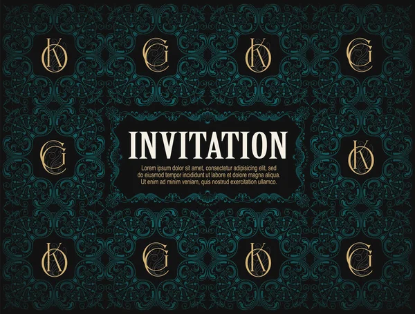 Stock Illustration Vector Template Flyer Invitations Greeting Cards — Stock Vector