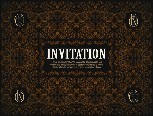 Stock Illustration Vector Template Flyer Invitations Greeting Cards — Stock Vector